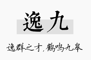 逸九名字的寓意及含义