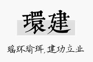 环建名字的寓意及含义