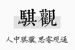 骐观名字的寓意及含义