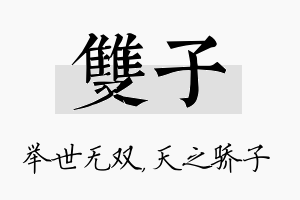 双子名字的寓意及含义