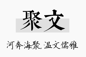 聚文名字的寓意及含义