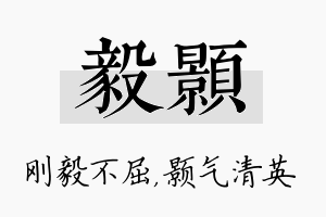 毅颢名字的寓意及含义