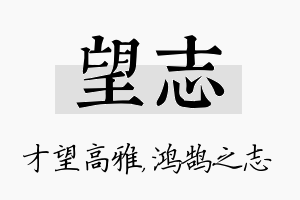 望志名字的寓意及含义