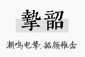 挚韶名字的寓意及含义