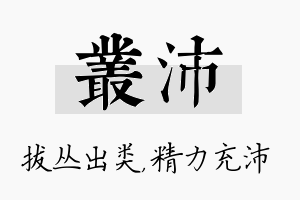 丛沛名字的寓意及含义