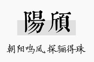 阳颀名字的寓意及含义