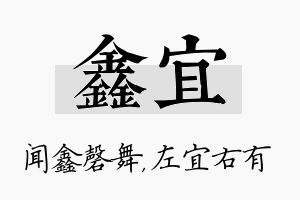 鑫宜名字的寓意及含义