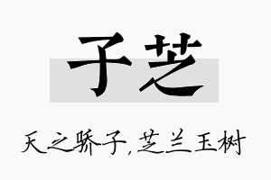 子芝名字的寓意及含义