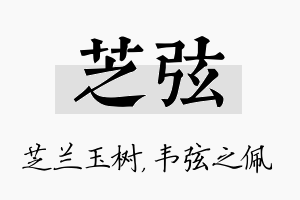 芝弦名字的寓意及含义