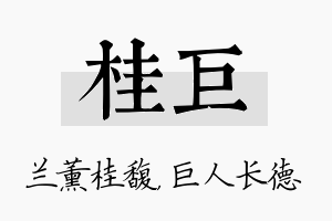 桂巨名字的寓意及含义