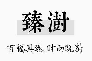 臻澍名字的寓意及含义