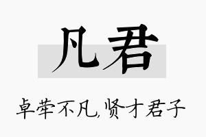 凡君名字的寓意及含义