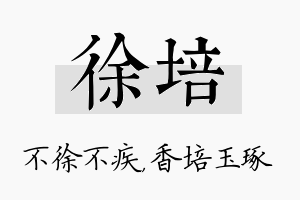 徐培名字的寓意及含义