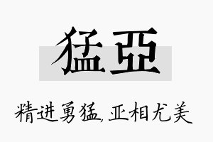 猛亚名字的寓意及含义