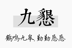 九恳名字的寓意及含义