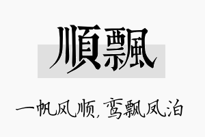 顺飘名字的寓意及含义