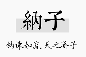 纳子名字的寓意及含义