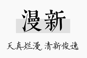 漫新名字的寓意及含义