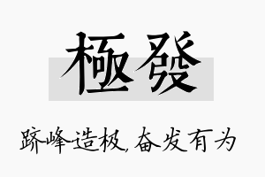 极发名字的寓意及含义