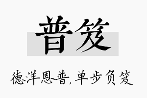 普笈名字的寓意及含义