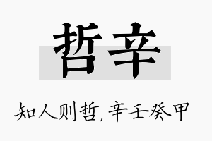 哲辛名字的寓意及含义