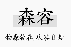 森容名字的寓意及含义