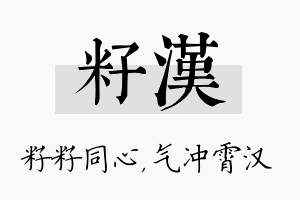 籽汉名字的寓意及含义