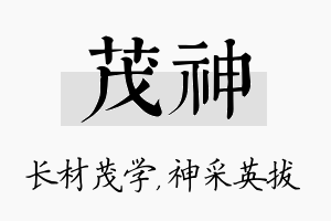 茂神名字的寓意及含义