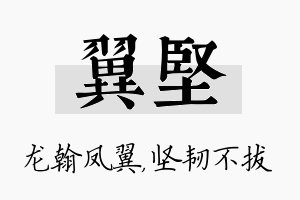 翼坚名字的寓意及含义