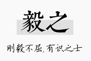 毅之名字的寓意及含义