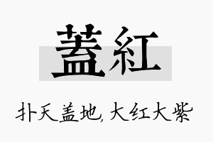 盖红名字的寓意及含义