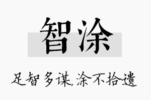 智涂名字的寓意及含义