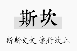 斯坎名字的寓意及含义