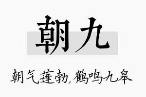 朝九名字的寓意及含义