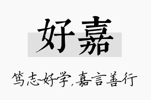 好嘉名字的寓意及含义