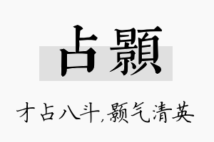 占颢名字的寓意及含义