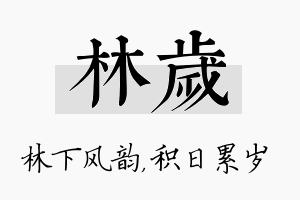 林岁名字的寓意及含义