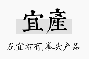 宜产名字的寓意及含义