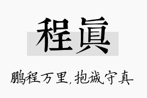 程真名字的寓意及含义