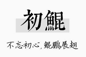 初鲲名字的寓意及含义