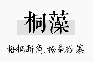 桐藻名字的寓意及含义