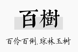 百树名字的寓意及含义