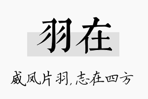 羽在名字的寓意及含义