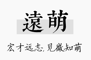 远萌名字的寓意及含义