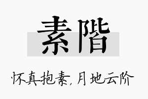 素阶名字的寓意及含义