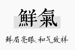 鲜气名字的寓意及含义