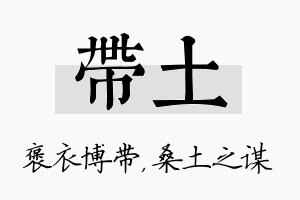 带土名字的寓意及含义