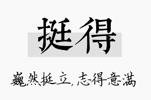 挺得名字的寓意及含义