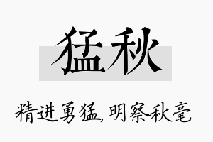 猛秋名字的寓意及含义