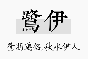 鹭伊名字的寓意及含义